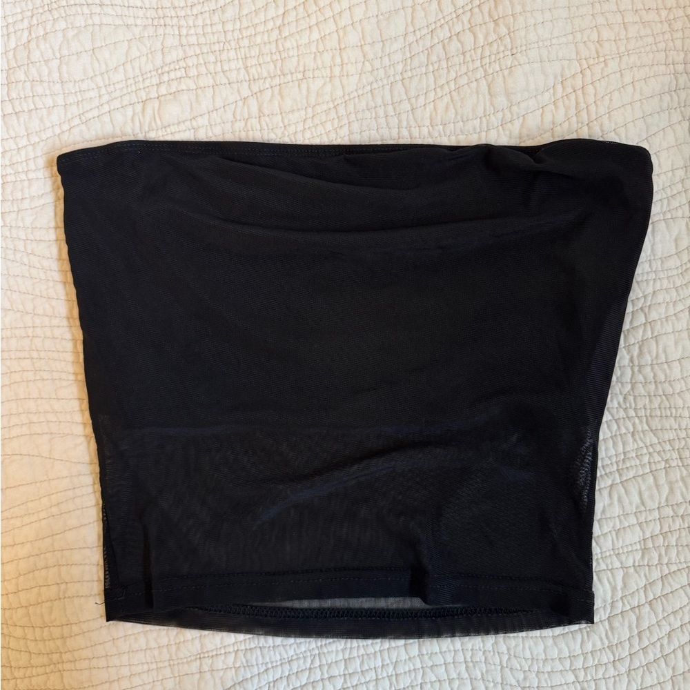Black Cropped Tube Top